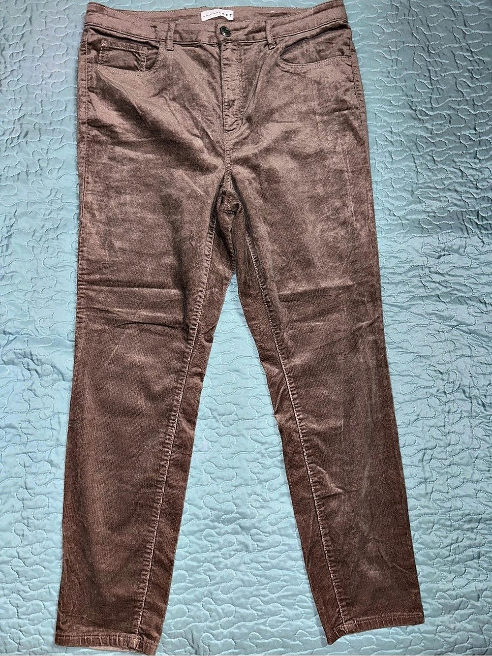 Ann Taylor LOFT Straight Leg Corduroy Pants in Light Brown Size 12